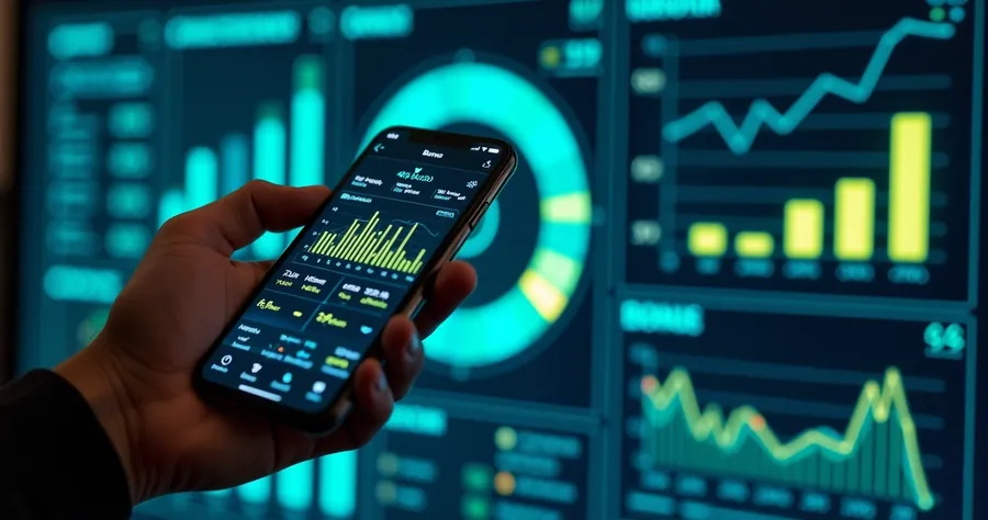 Painel digital com gráficos e indicadores de bônus de performance em vendas 