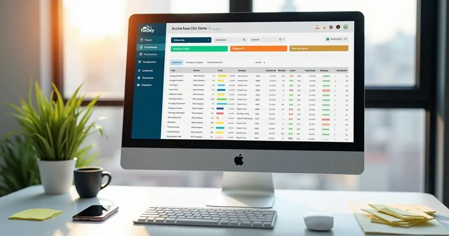 Painel de CRM mostrando leads, etapas do funil e negociações em andamento 